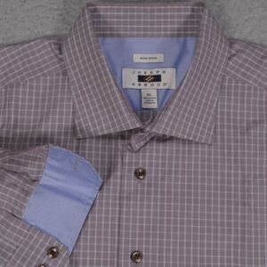 Joseph Abboud Shirt Mens XL Brown Plaid Button Up Long Sleeve